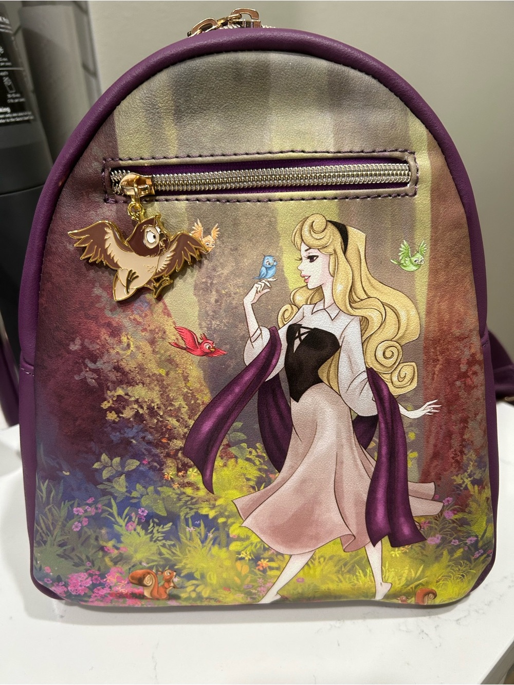 Loungefly Aurora Mini Backpack - Purple, Pink, Cream Artwork